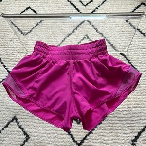 Lululemon Hotty Hot Pink Shorts 2.5” size 2